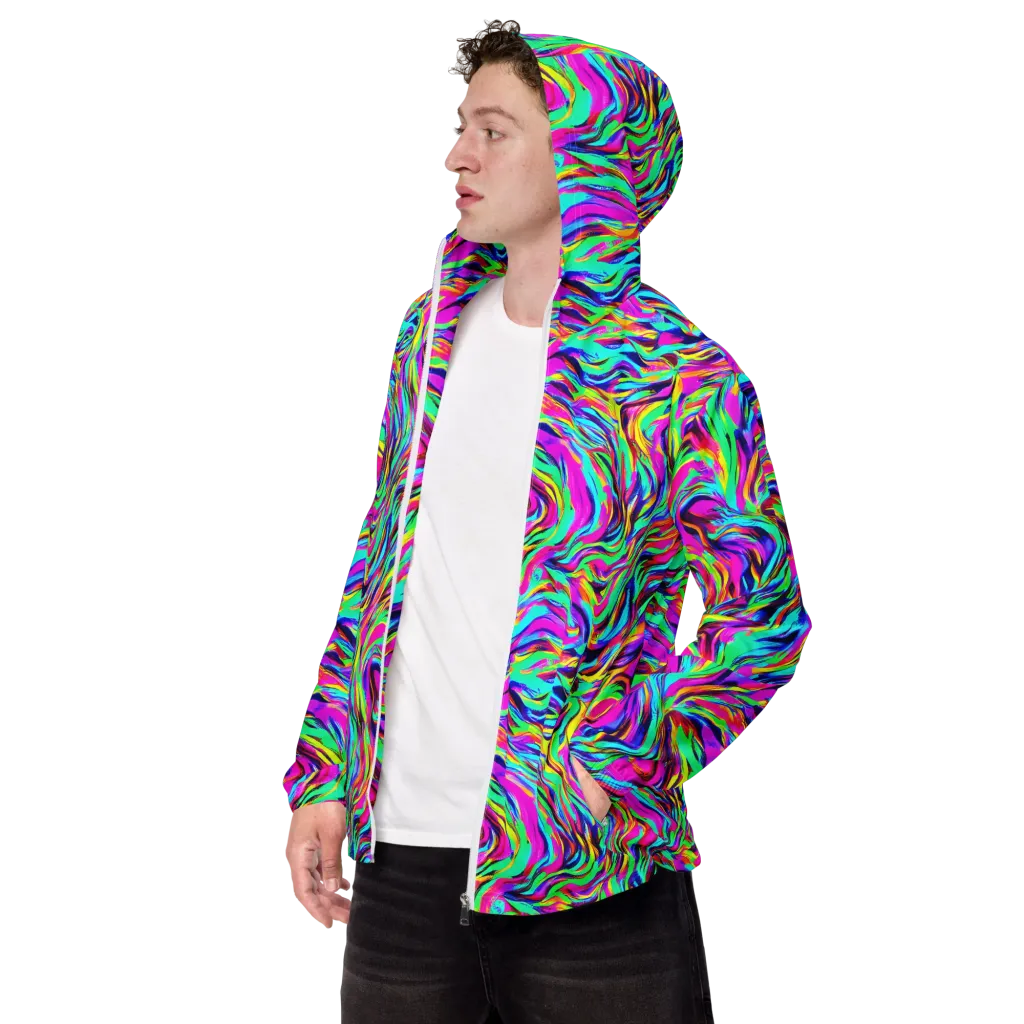 Rainbow Riot on Men's Windbreaker — Left Front