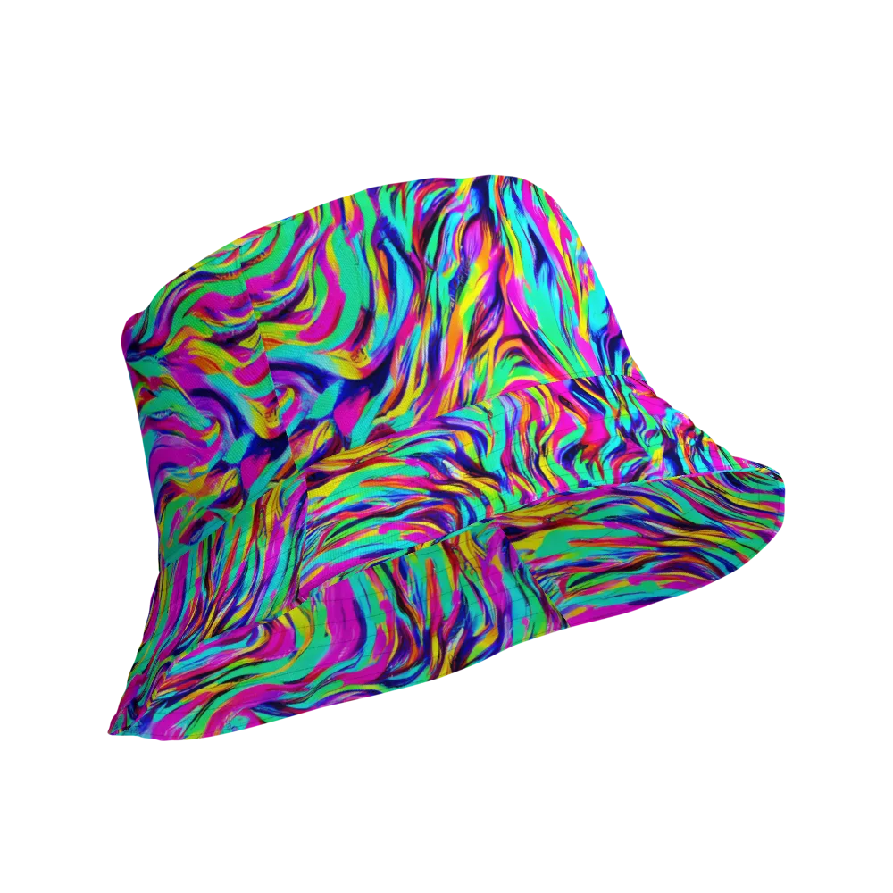 Rainbow Riot on Reversible Bucket Hat — Product details Outside