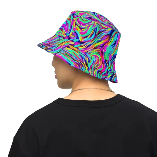 Rainbow Riot on a Reversible Bucket Hat
