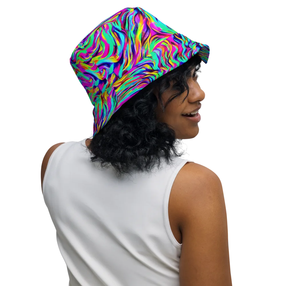 Rainbow Riot on Reversible Bucket Hat — Right Outside