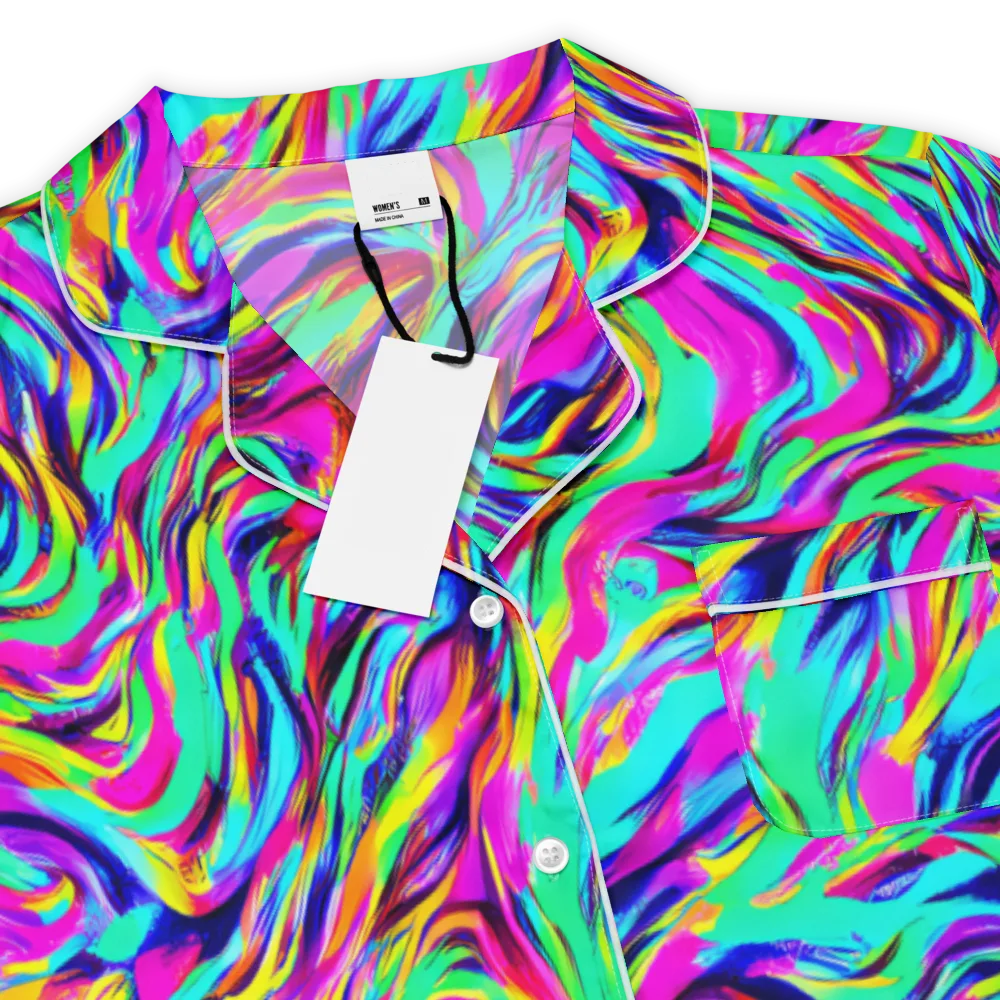 Rainbow Riot on Women's Short Sleeve Pajama Top — Product details
