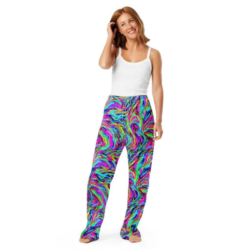 Rainbow Riot on a Women's Pajama Pants