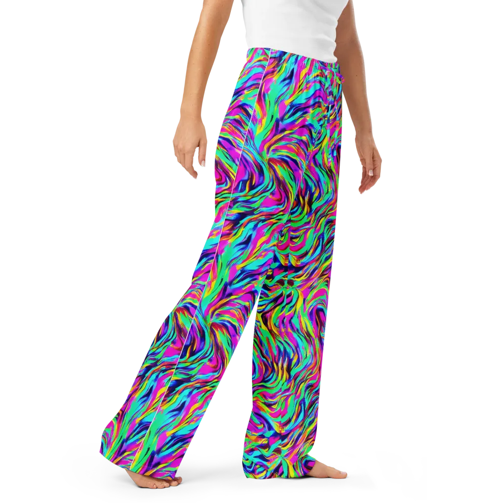 Rainbow Riot on Women's Pajama Pants — Right Front