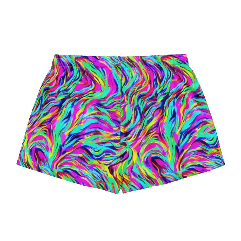 Rainbow Riot on Women's Pajama Shorts — Back