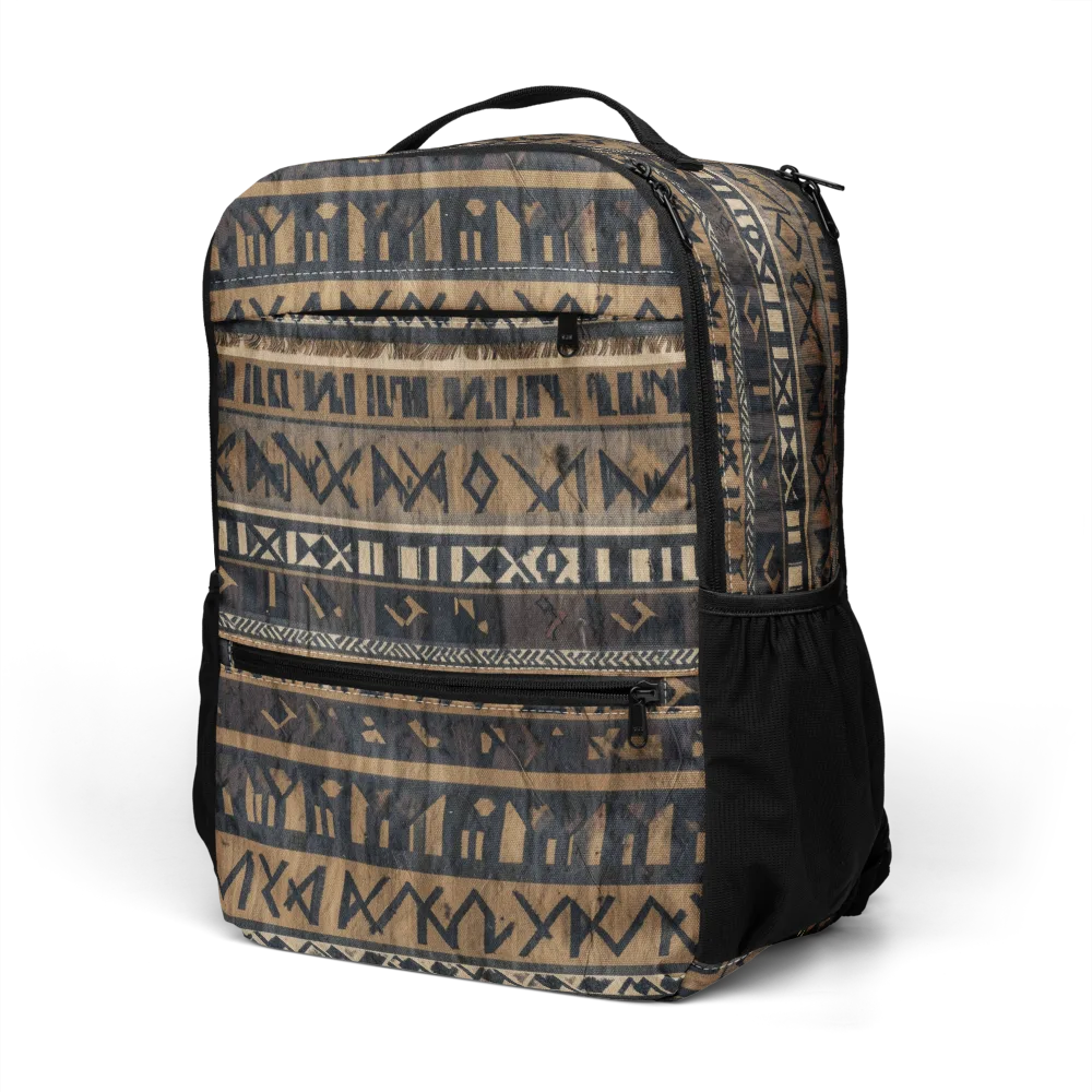 Ochre Glyphs on Utility Backpack — Left Front