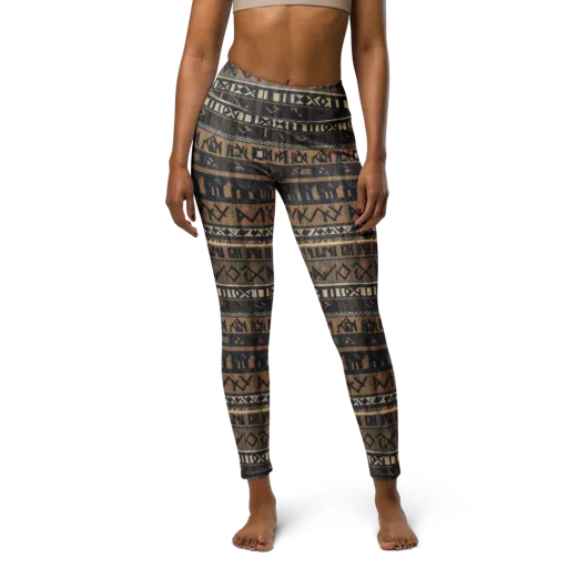 Ochre Glyphs on a Yoga Leggings
