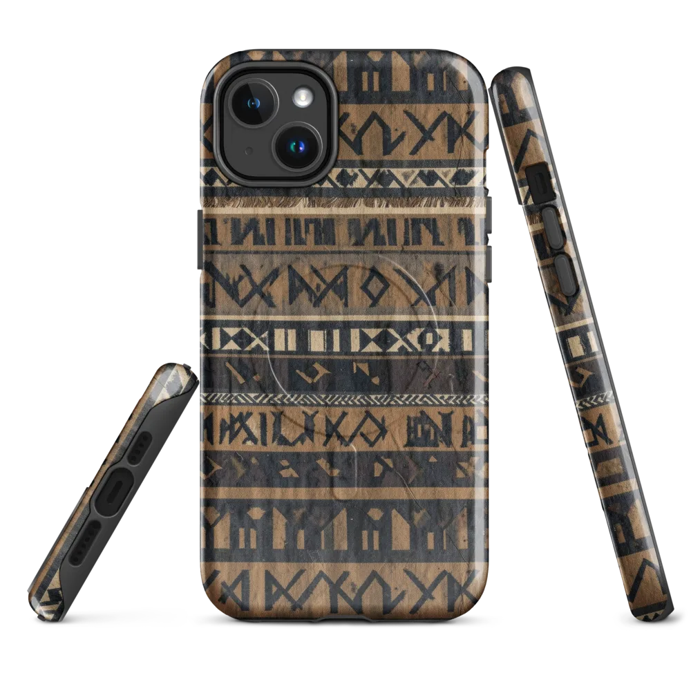 Ochre Glyphs on MagSafe Tough Case for iPhone® — Front