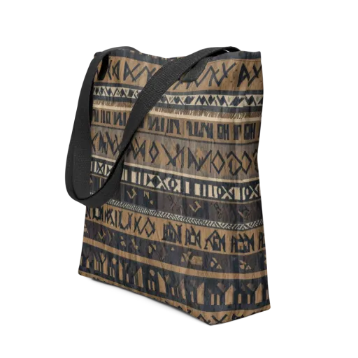 Ochre Glyphs on a Tote Bag