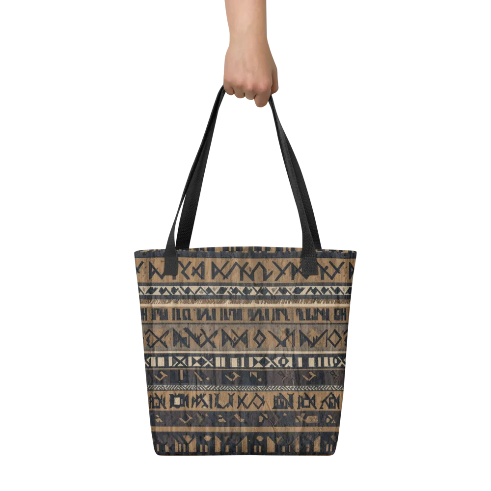 Ochre Glyphs on Tote Bag — Front