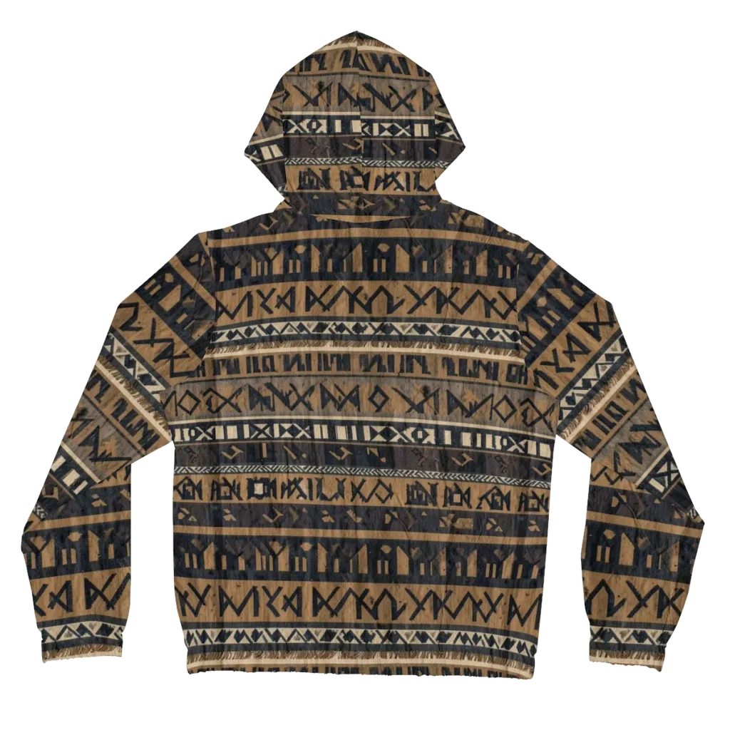 Ochre Glyphs on Women's Full-Zip Hoodie — Back