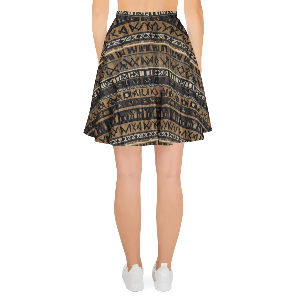 Ochre Glyphs on Skater Skirt — Back
