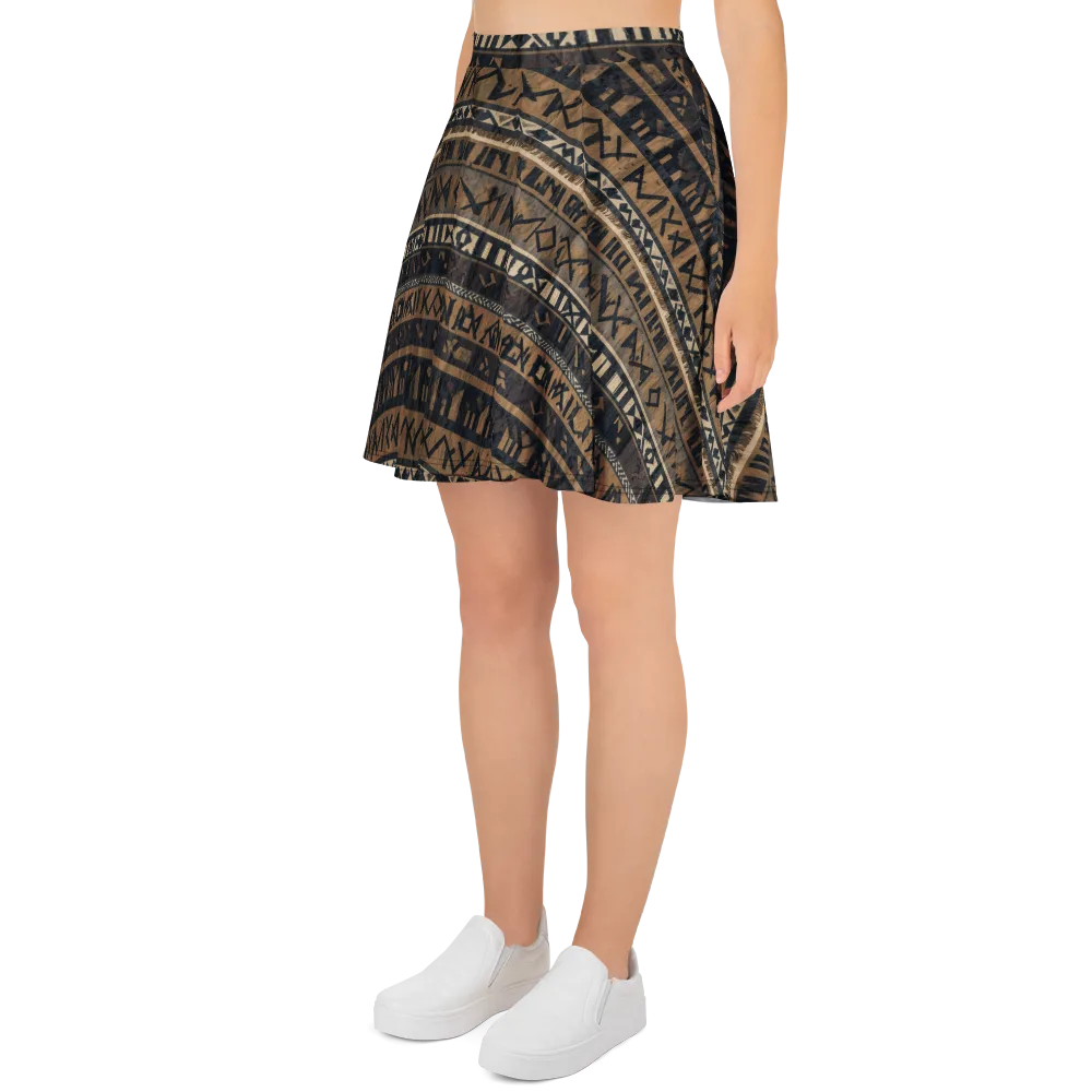 Ochre Glyphs on Skater Skirt — Left