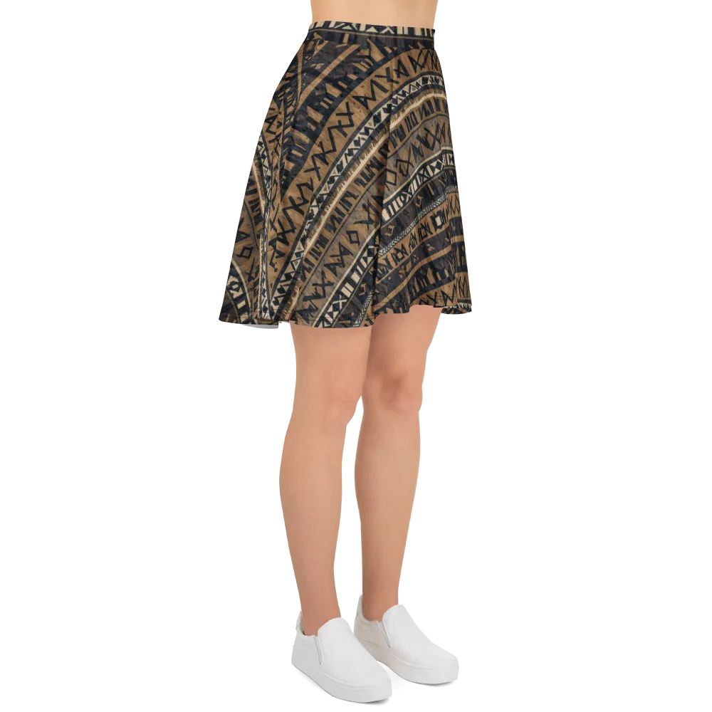 Ochre Glyphs on Skater Skirt — Right