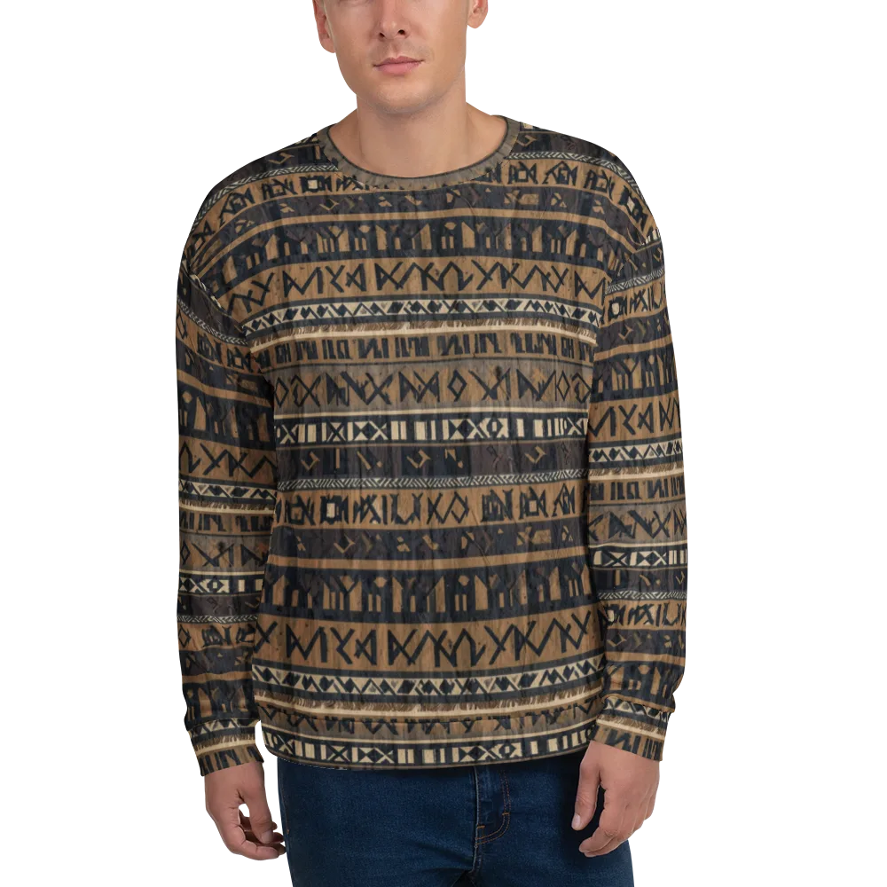 Ochre Glyphs on Sweatshirt — Front