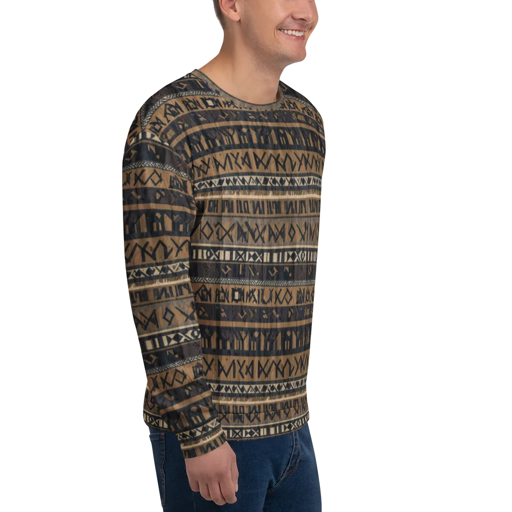 Ochre Glyphs on Sweatshirt — Right Front