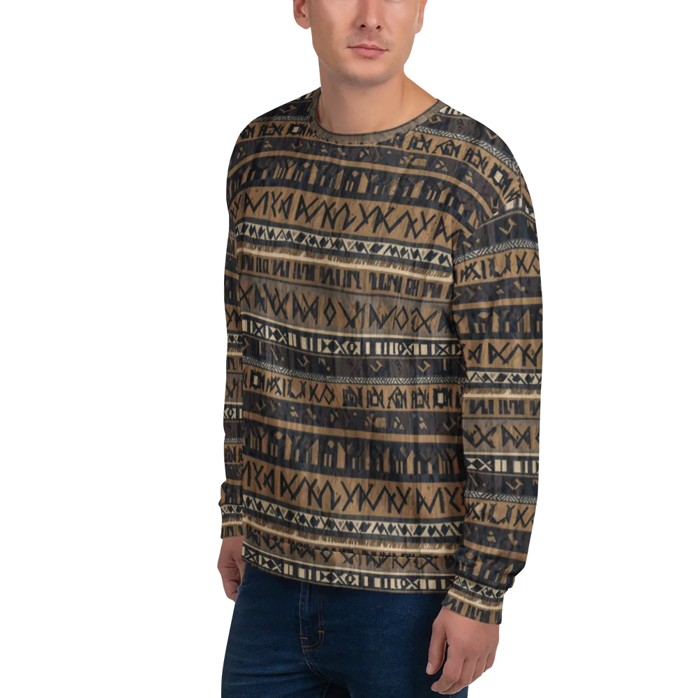 Ochre Glyphs on Sweatshirt — Left Front