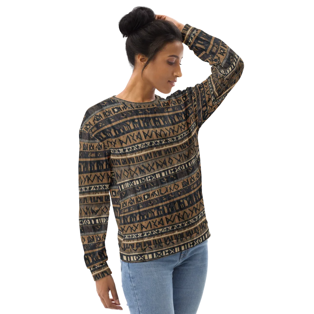 Ochre Glyphs on Sweatshirt — Right Front