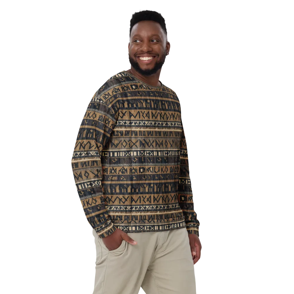 Ochre Glyphs on Sweatshirt — Front