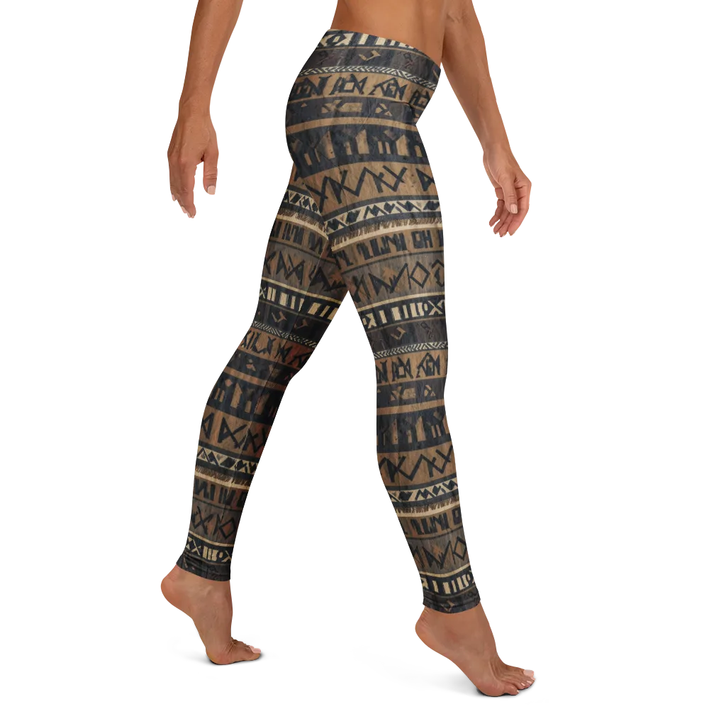 Ochre Glyphs on Leggings — Right