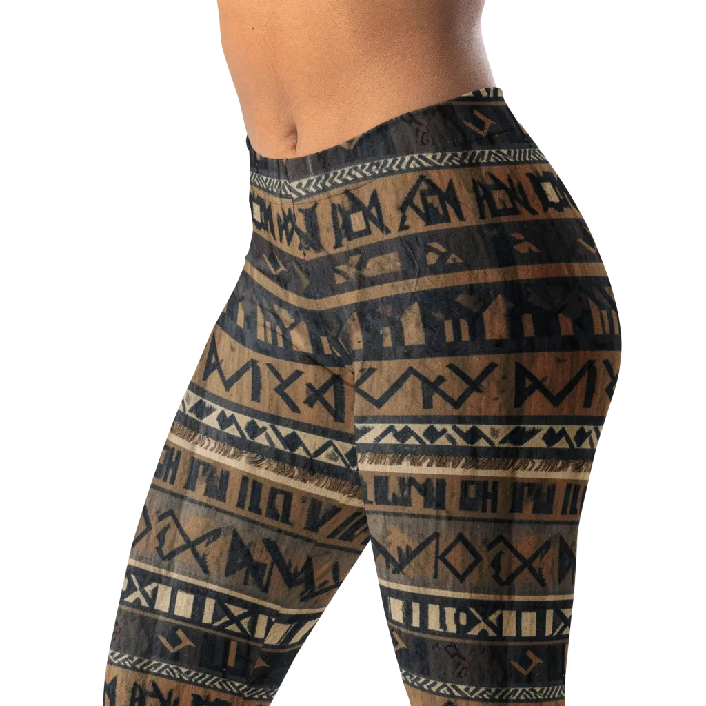 Ochre Glyphs on Leggings — Left Front