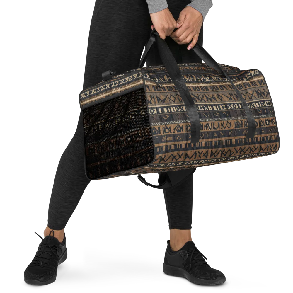 Ochre Glyphs on Duffle Bag — Right Front