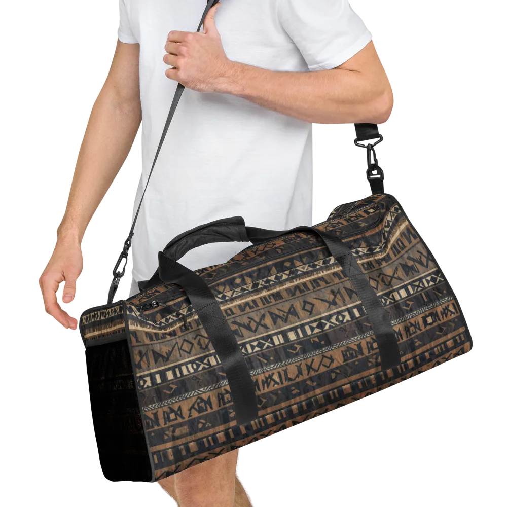 Ochre Glyphs on Duffle Bag — Right Front