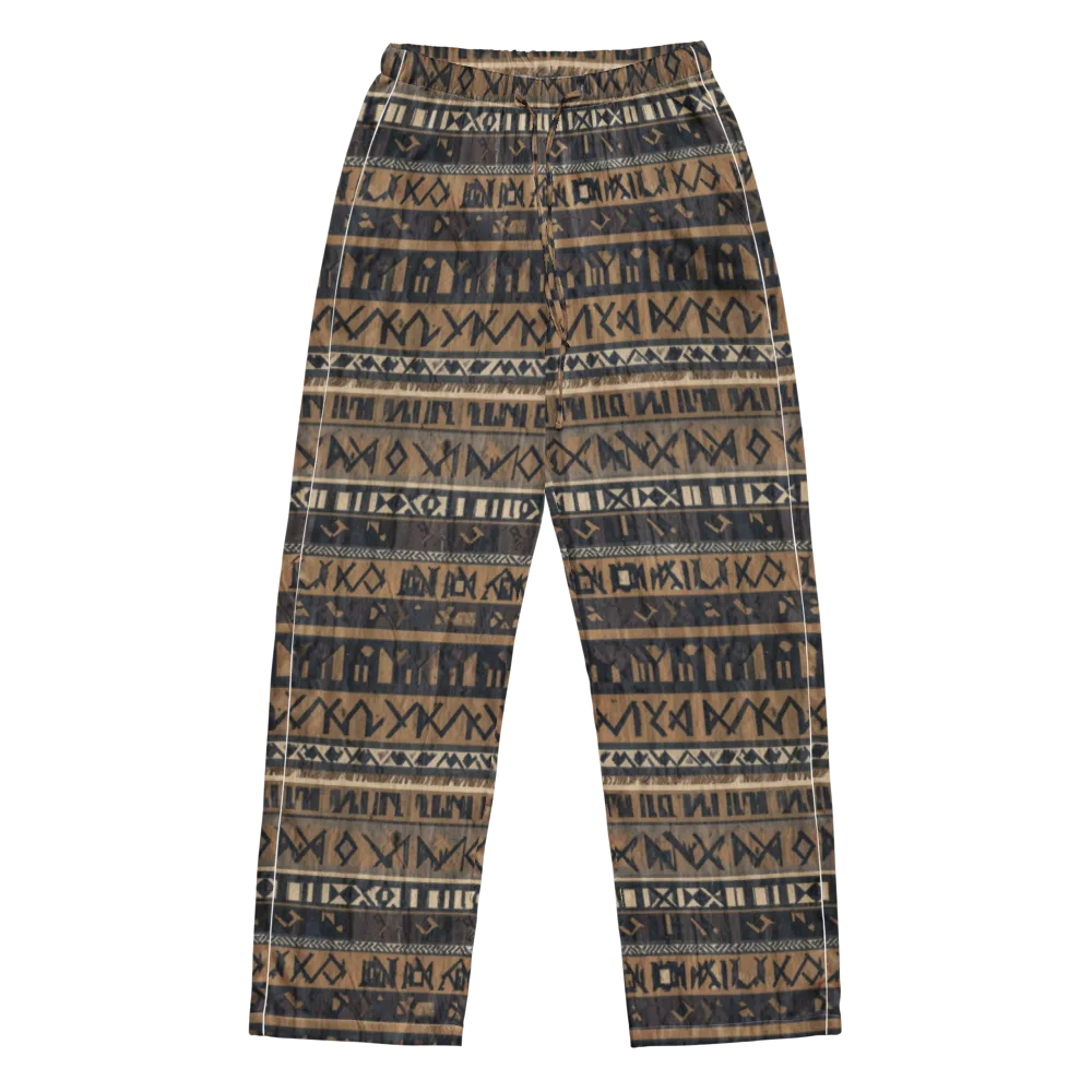 Ochre Glyphs on Women's Pajama Pants — Front