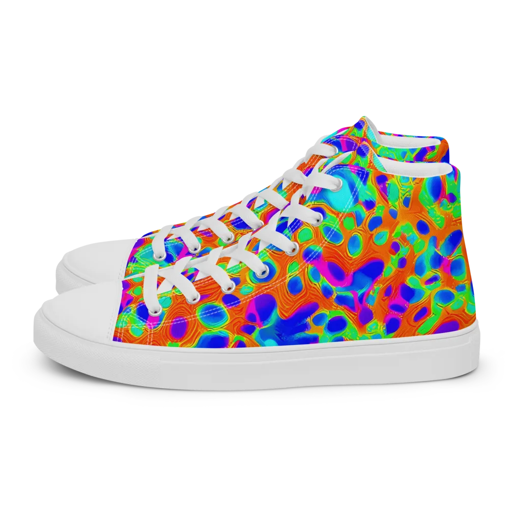Luminous Membrane on Men's High Top Canvas Shoes — Left