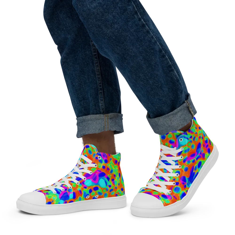 Luminous Membrane on Men's High Top Canvas Shoes — Left