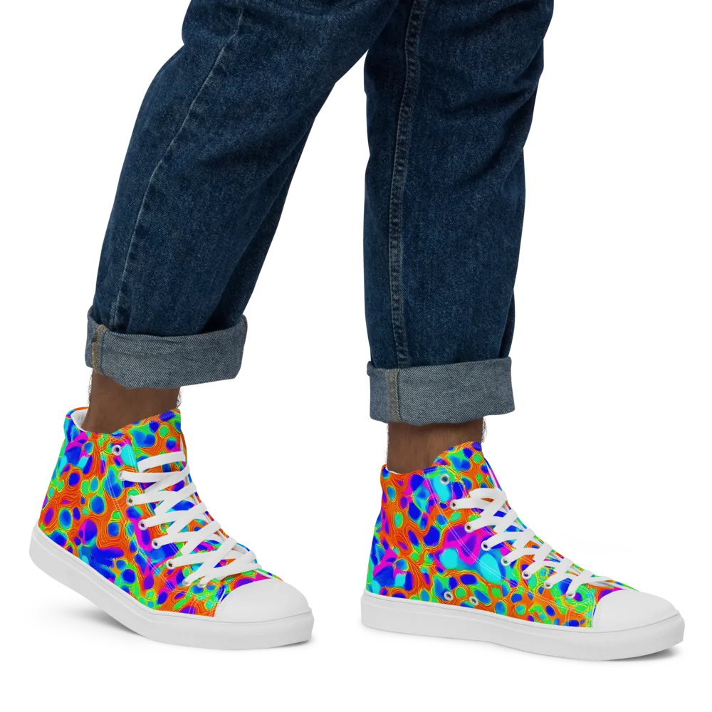 Luminous Membrane on Men's High Top Canvas Shoes — Right