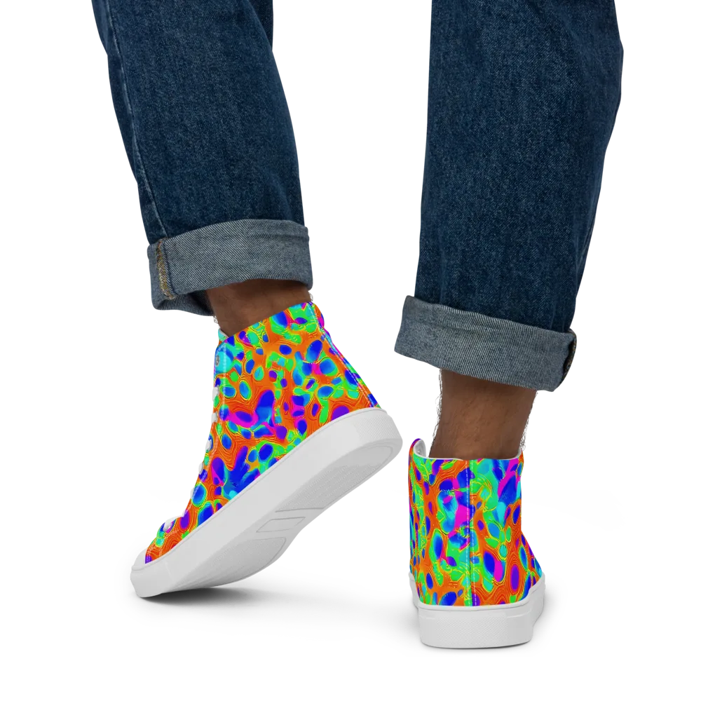 Luminous Membrane on Men's High Top Canvas Shoes — Back