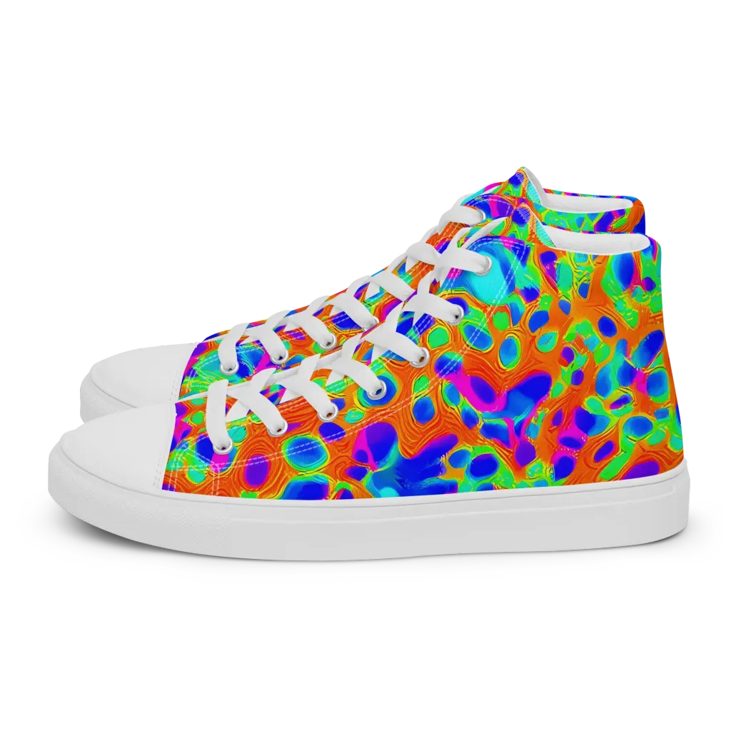 Luminous Membrane on Women's High Top Canvas Shoes — Left