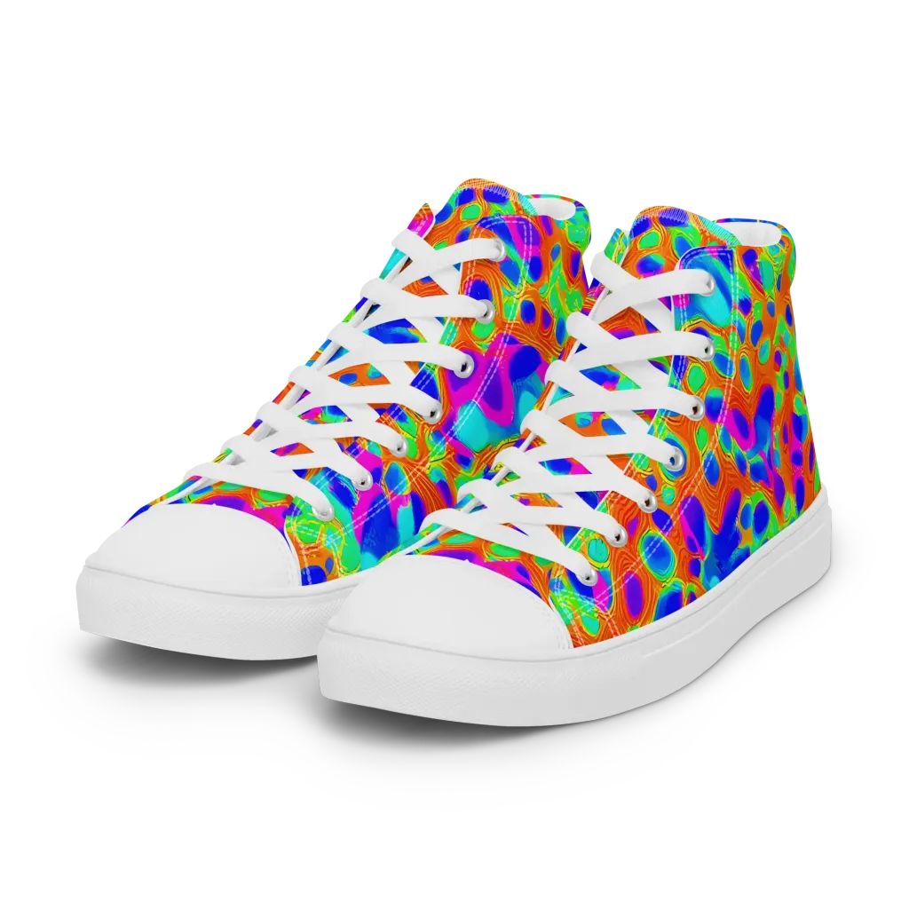 Luminous Membrane on Women's High Top Canvas Shoes — Left Front