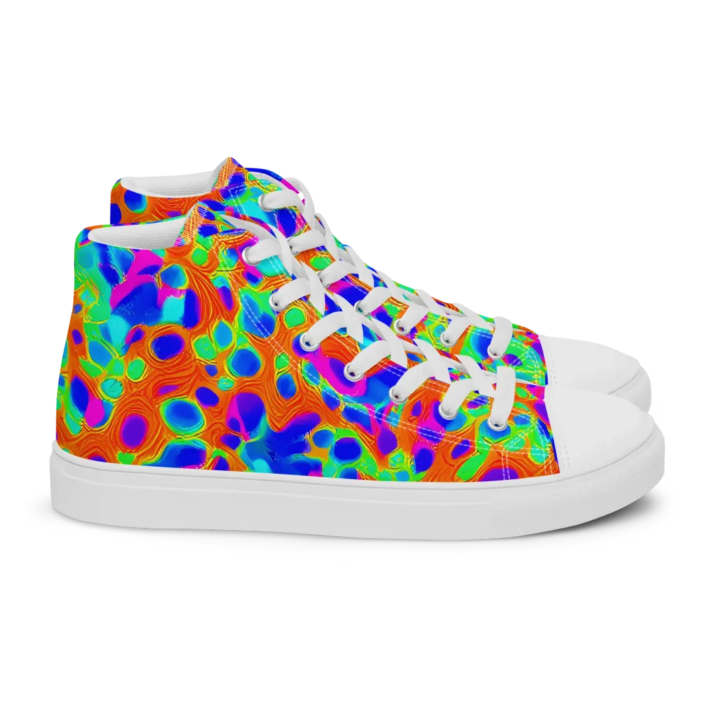Luminous Membrane on Women's High Top Canvas Shoes — Right