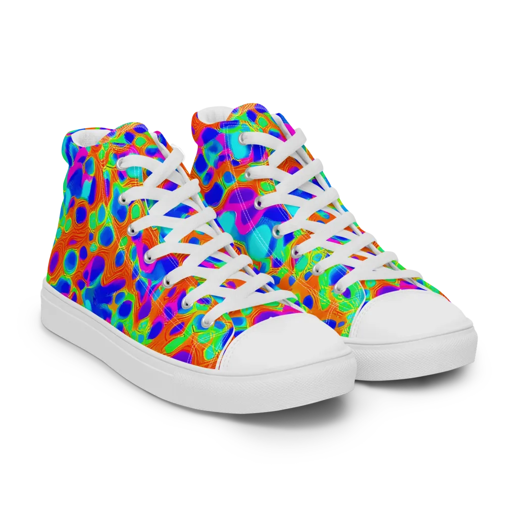 Luminous Membrane on Women's High Top Canvas Shoes — Right Front