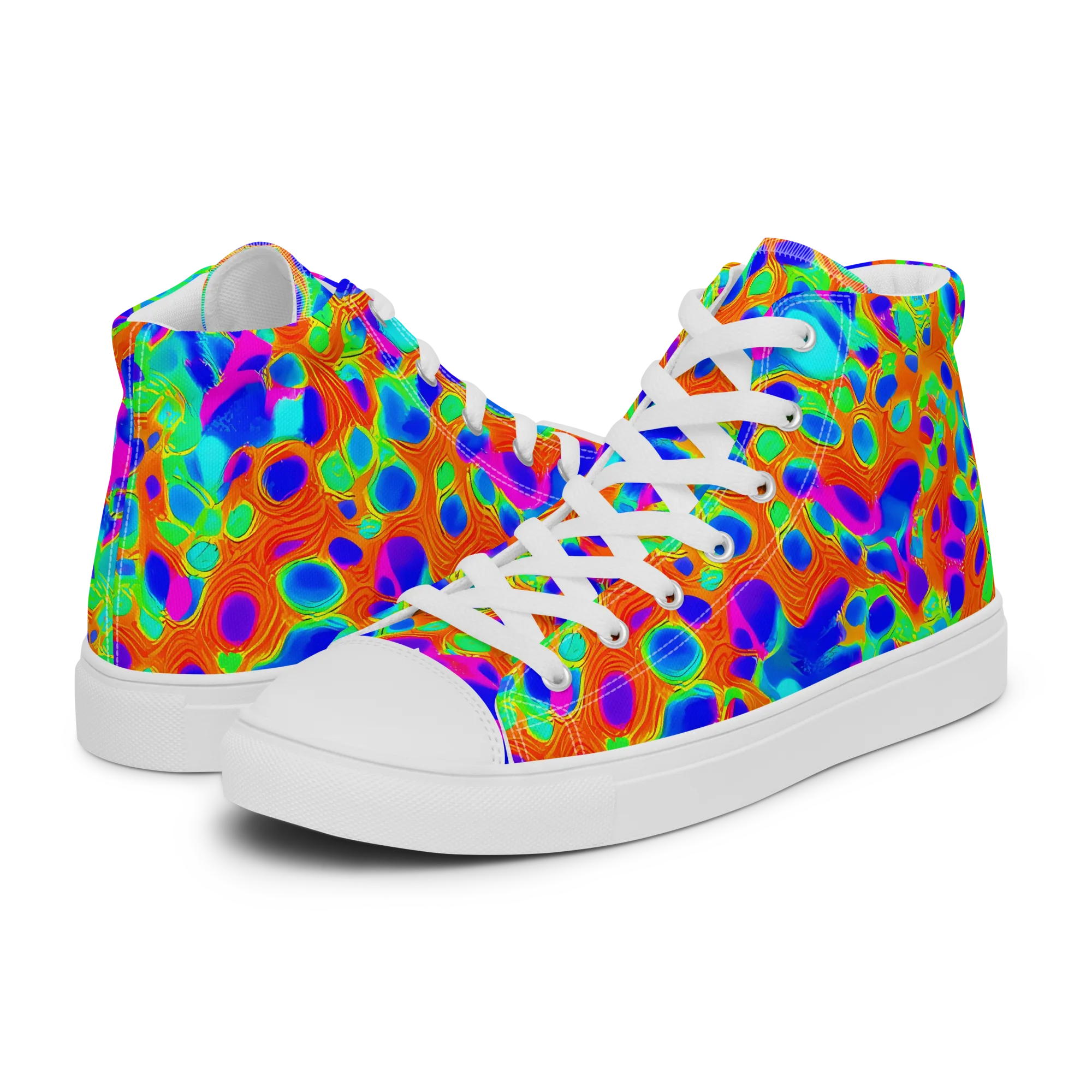 Luminous Membrane on Women's High Top Canvas Shoes — Left