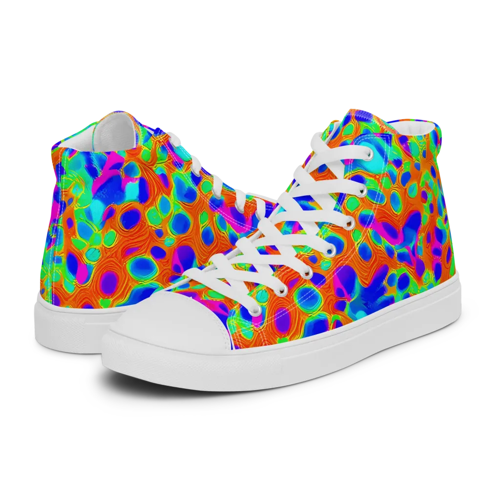 Luminous Membrane on Women's High Top Canvas Shoes — Left