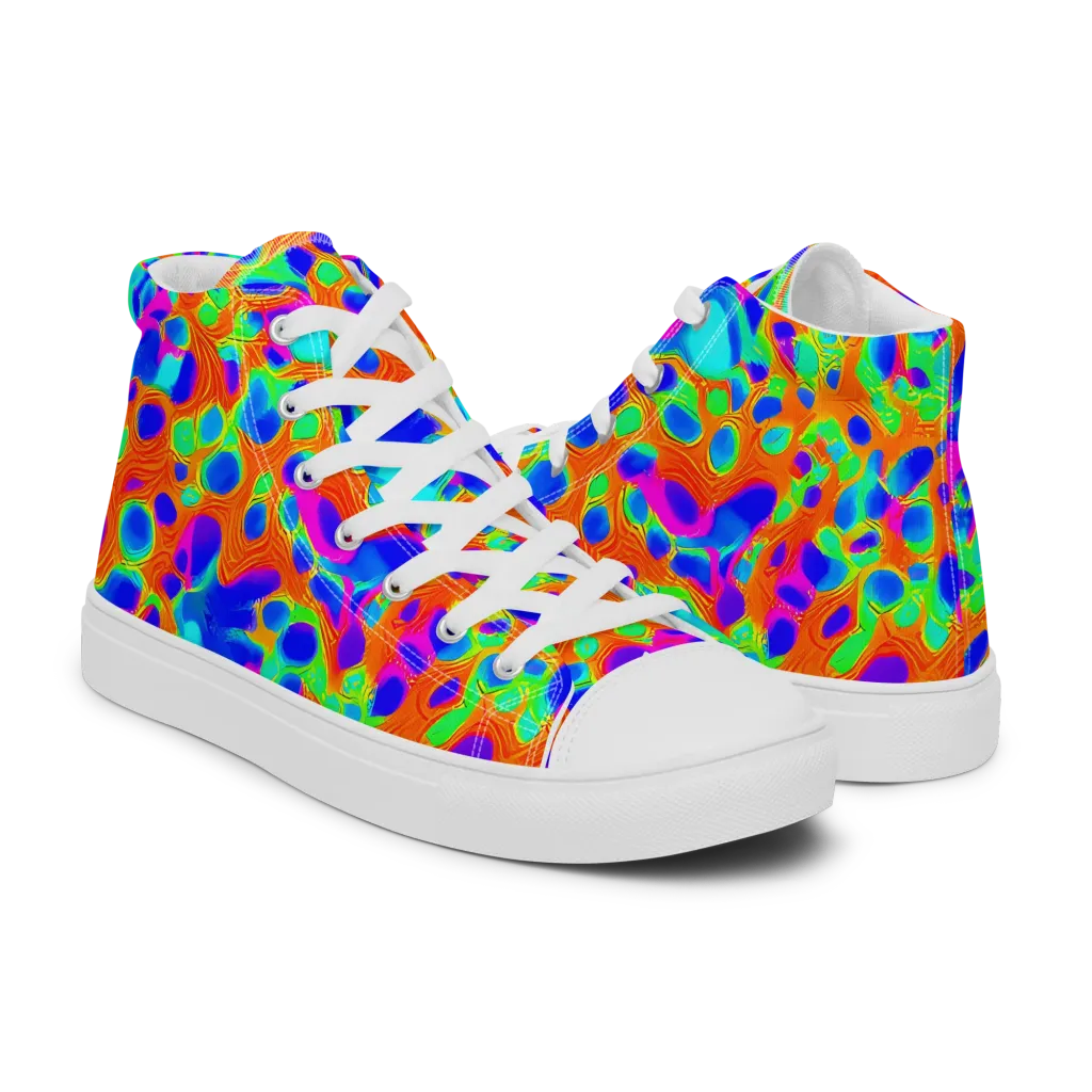 Luminous Membrane on Women's High Top Canvas Shoes — Right