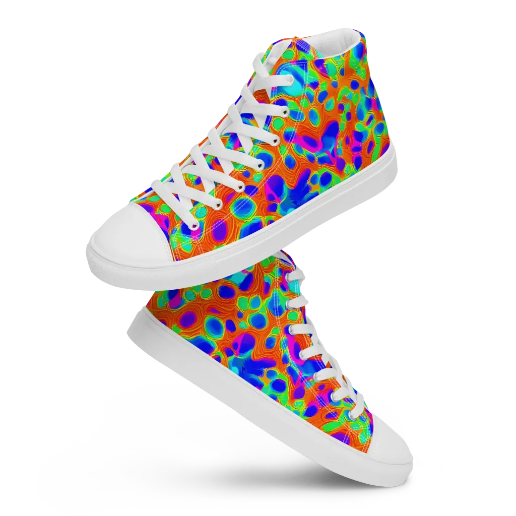 Luminous Membrane on Women's High Top Canvas Shoes — Front