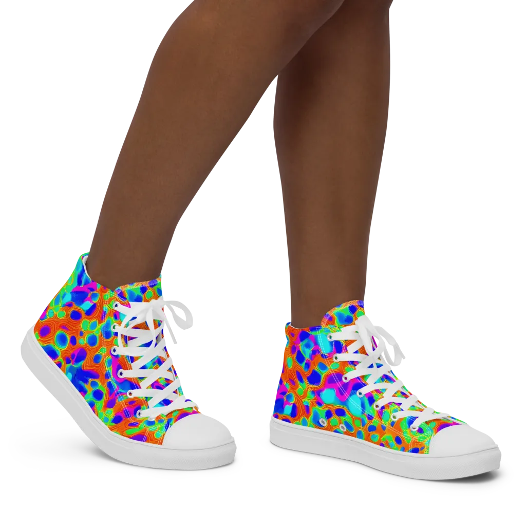 Luminous Membrane on Women's High Top Canvas Shoes — Right