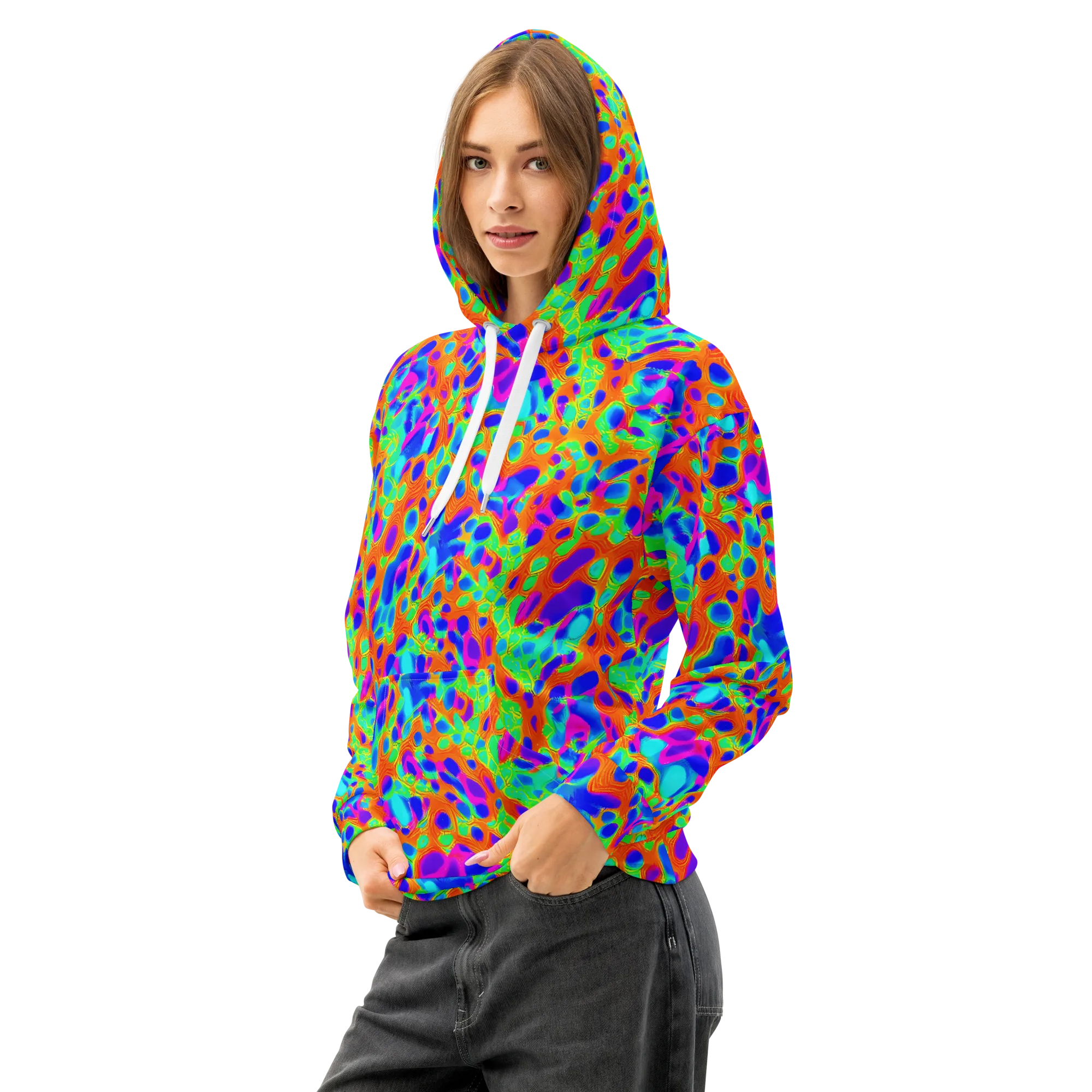 Luminous Membrane on Cotton Hoodie — Left Front