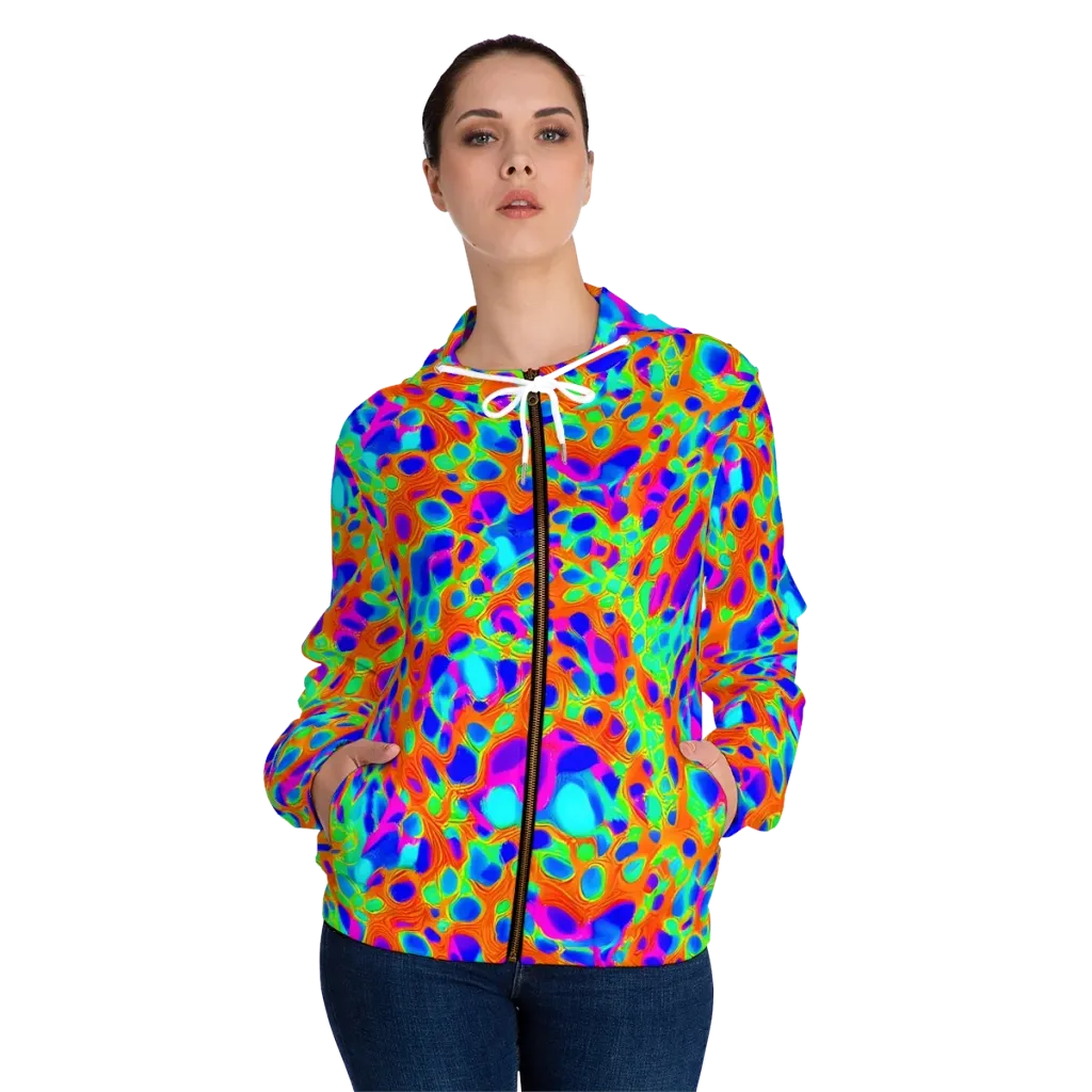Luminous Membrane on Women's Full-Zip Hoodie — Front On Person