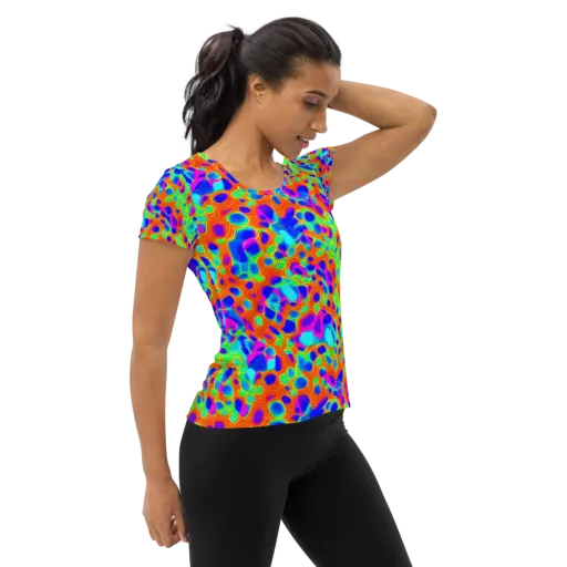 Luminous Membrane on a Women's Athletic T-Shirt