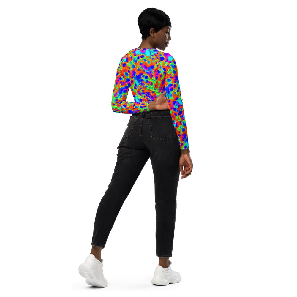 Luminous Membrane on Long Sleeve Crop Top — Right Back