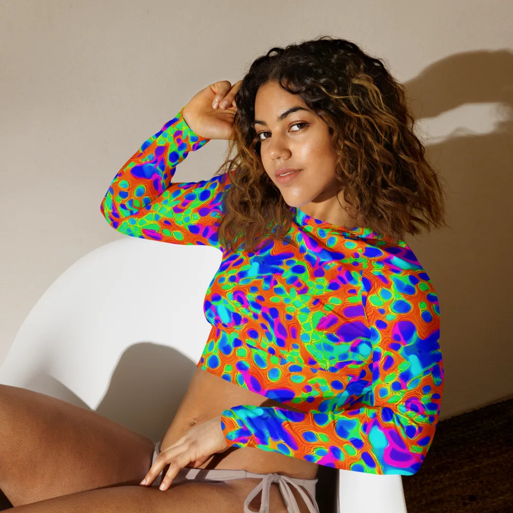 Luminous Membrane on Long Sleeve Crop Top — Left Front
