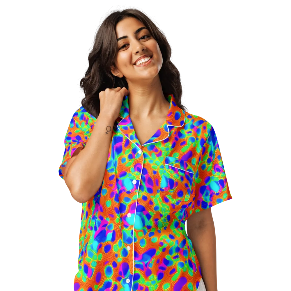 Luminous Membrane on Women's Short Sleeve Pajama Top — Front