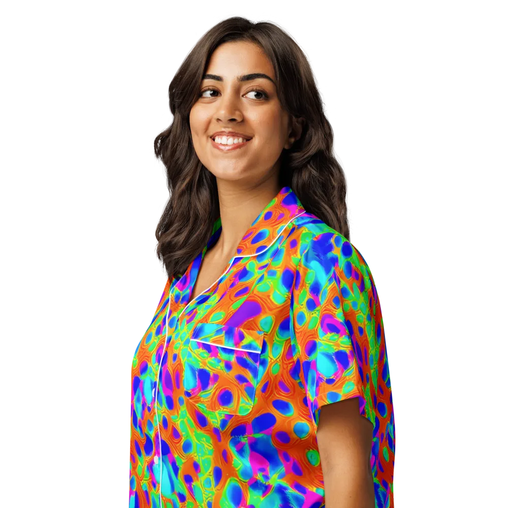 Luminous Membrane on Women's Short Sleeve Pajama Top — Left Front