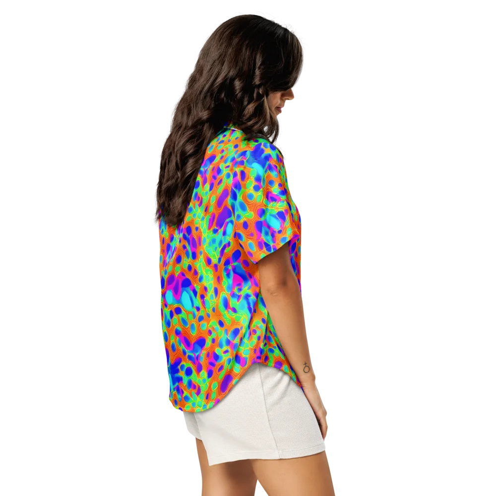 Luminous Membrane on Women's Short Sleeve Pajama Top — Right Back