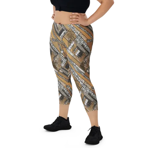 Ochre Cipher on a Capri Leggings