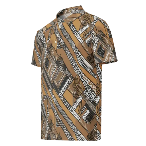 Ochre Cipher on a Men's Slim Fit Polo Shirt